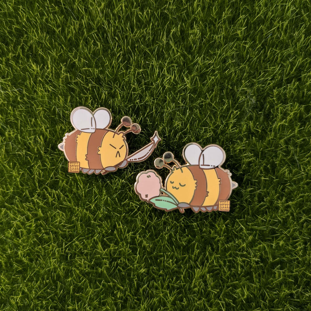 Angy and Friendship Bee Enamel Pin